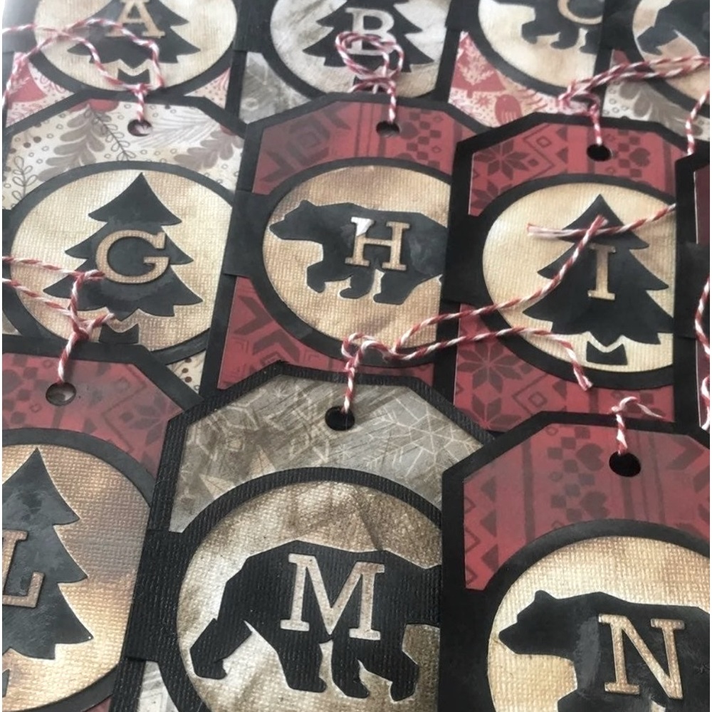 26 pcs Alphabet Handmade Heavily Distressed Gift Tags Monogram Reusable